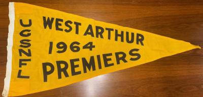 West Arthur Football Club Premiership Flag 1964 (Yellow, Black and White)