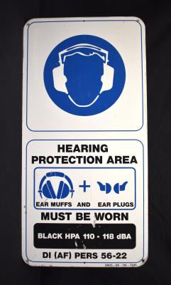 HMAS Perth II Hearing Protection Sign