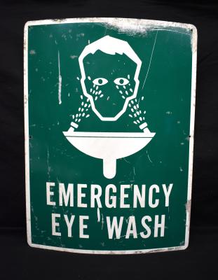 HMAS Perth II Emergency Eye Wash Sign