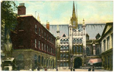 First World War Postcard ‘Guildhall London’ sent from Pte. Edward Charles MOUCHEMORE, 6351