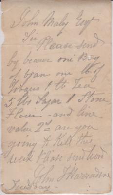 Store order from John Harradine