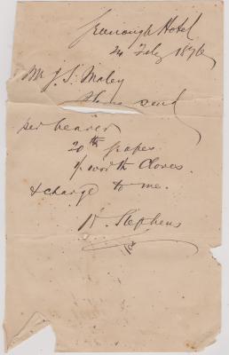 Store order from H. Stephens