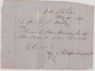 Promissory note from Charles Sims