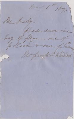 Order for flour, pollard and bran for W.F. Waldeck