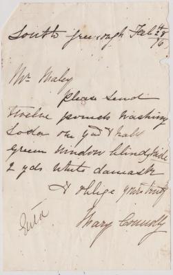 Store order from Mary Connolly