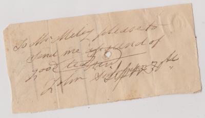 Order for tea from John Simpson