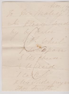 Store order from Thomas Smith