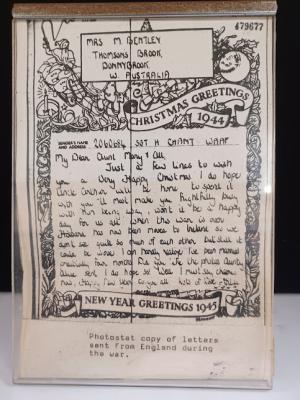 1944 Christmas Letter - to Mary Bentley