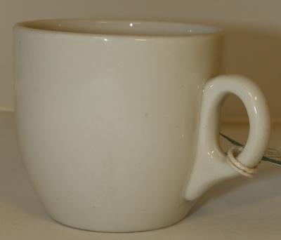 Teacup, white ceramic, 'Bristle'