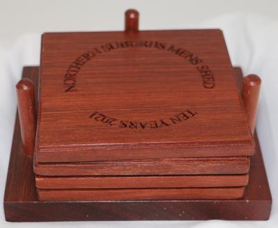 Wooden Coasters and Stand