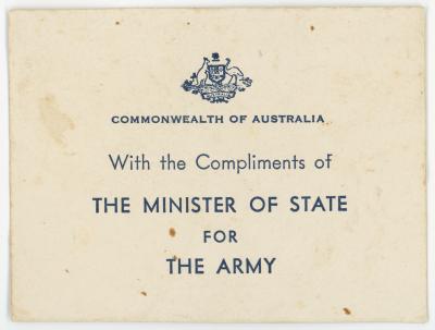 Second World War Australian Medal Information as issued to Sapper Kingsley Charles MOHR, WX26433