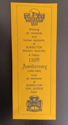Souvenir - Busselton 150th Anniversary bookmark