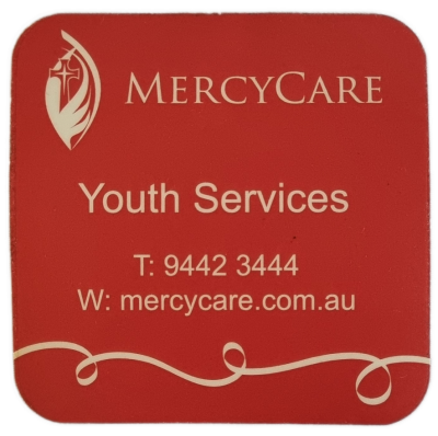 26-251.3 Coaster with MercyCare Old Logo photo without background. 
