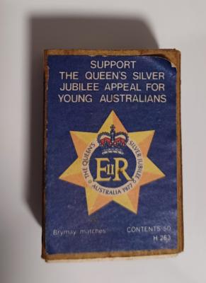 Souvenir Matchbox Cover - Queen's Silver Jubilee Appeal for Young Australians
