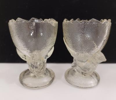 Glass Egg Cup - chick and egg