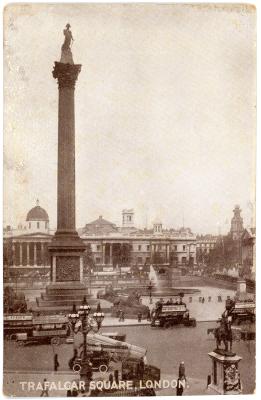 First World War ‘Trafalgar Square London’ Postcard sent from Pte. Edward Charles MOUCHEMORE, 6351