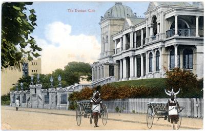 First World War Postcard 'The Durban Club' sent from Pte. Edward Charles MOUCHEMORE, 6351