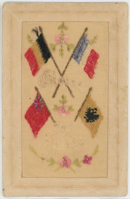 First World War Silk Postcard from Edward (Ted) PERRY, RAMC