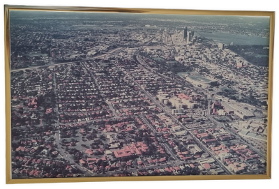 26-262 Aerial Photo taken of the MercyCare Wembley Campus as well as the outer Perth/Subiaco/Wembley area photo without background. 