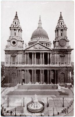 First World War Postcard ‘St Paul’s Cathedral’ sent from Pte. Edward Charles MOUCHEMORE, 6351