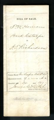 Bill of Sale - 16/03/1875