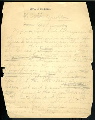 Handwritten Draft of Catalpa Book