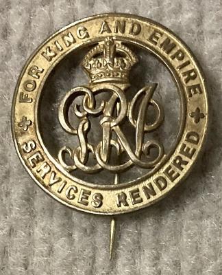 WWI British Empire Silver War Badge for services rendered