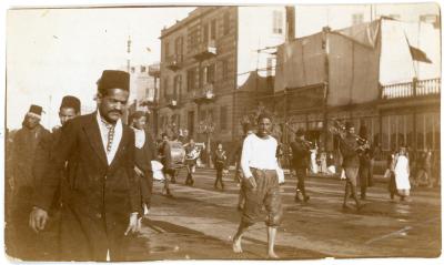 First World War Black and White Photograph of an Italian Wedding Procession in Cairo