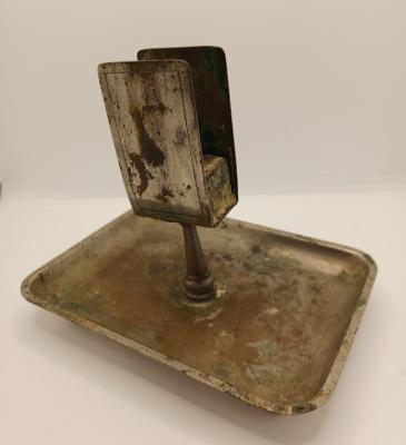 Metal Ashtray with Matchbox Holder