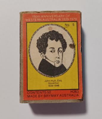 Souvenir Brymay Matchbox - 150th Anniversary of WA 1979 (J Hutt)