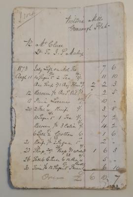 Robert McClure's account book