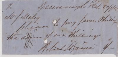 Promissory note from Robert Kyme