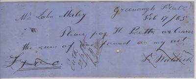 Promissory note from F. Waldeck