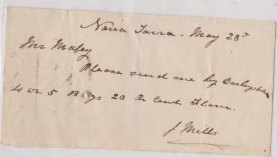 Order for flour from John Mills