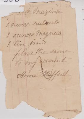 Store order from Anne Stafford