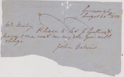 Order for a coat from John Eakins