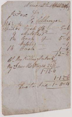 Invoice to J. Fox from C.S. Monger