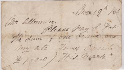 Promissory note for J. Fox from James O'Neil
