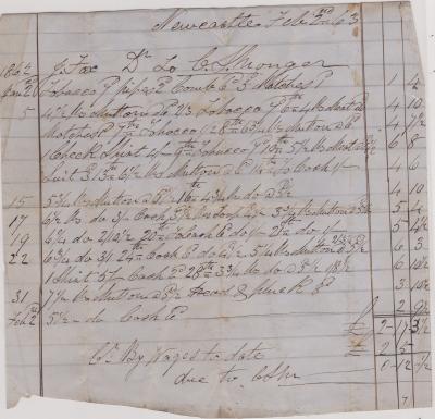 Invoice to John Fox from C.S. Monger
