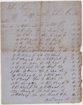 Invoice from John Cook to John Fox