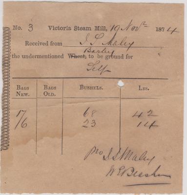 Victoria Steam Mill docket No.3