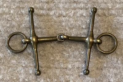 Miniature metal full cheek, loose ring, snaffle horse bridle bit