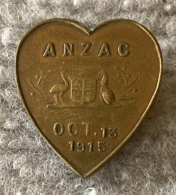 Sweetheart brooch sold to raise funds on first 'Anzac Day' - 13 October 1915
