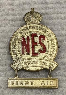 First Aid qualification badge, National Emergency Services (N.E.S.) New South Wales 