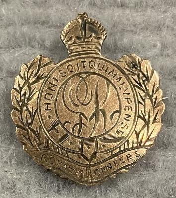 Royal Engineers engraved metal sweetheart brooch