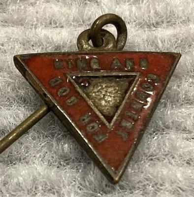 WWI era Y.M.C.A. Red Triangle fundraising pin