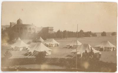 First World War Black and White Photograph of No. 3 Australian Auxiliary Hospital Tents & Heliopolis Palace, Cairo