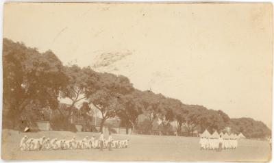 First World War Black and White Photograph of a Group of Egyptian Recruits at Training