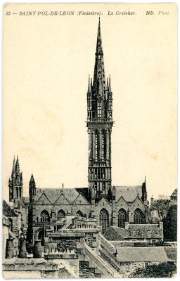 First World War Postcard ‘Saint-Pol-de-Leon’ sent by Pte. Edward Charles MOUCHEMORE, 6351