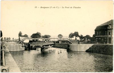 First World War Postcard ‘Arques – Le Pont de Flandre’ sent from Pte. Edward Charles MOUCHEMORE 6351